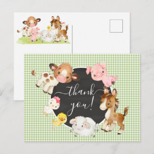 Boerderijdieren Baby Shower Bedankkaart Briefkaart