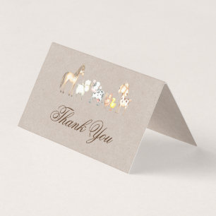 Boerderijdieren Baby shower Dank u vouwende Kaart