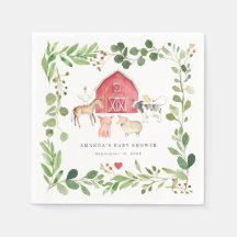 Boerderijdieren Baby Shower Feest Papieren Servett