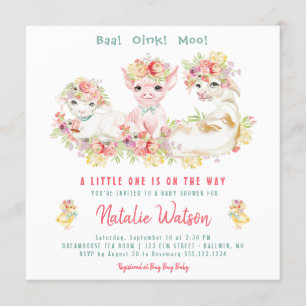 Boerderijdieren Baby Shower Kaart