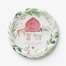 Boerderijdieren Baby Shower Papieren Borden