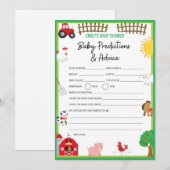 Boerderijdieren Baby Shower Spel Grootte Uitnodigi Kaart (Voorkant / Achterkant)