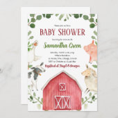 Boerderijdieren Baby Shower Uitnodiging (Voorkant / Achterkant)