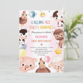 Boerderijdieren Ballonnen Boerderij Verjaardagsfee Kaart (Staand voorkant)