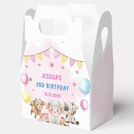 Boerderijdieren Barnyard Balloon Verjaardagsfeest Bedankdoosjes (Geopend)