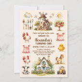 Boerderijdieren Barnyard Bash Ranch Verjaardagsfee Kaart (Voorkant)