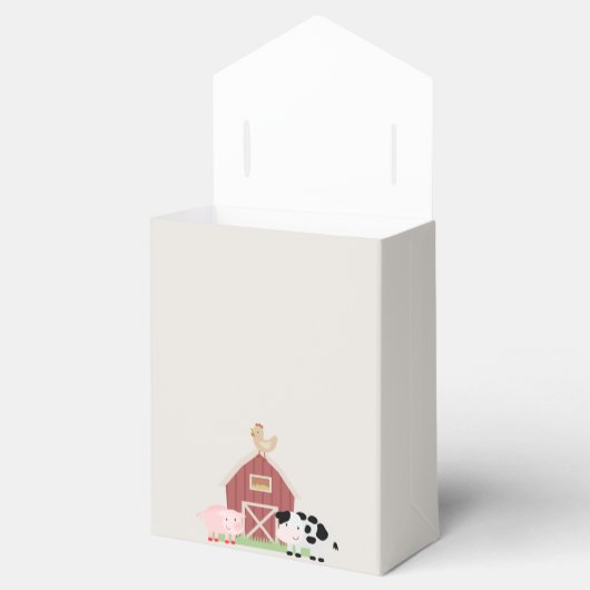 Boerderijdieren Barnyard Beige Baby shower Favor B Bedankdoosjes (Geopend)