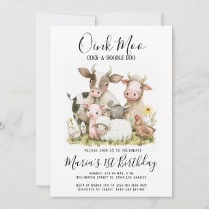 Boerderijdieren Barnyard Country Birthday Kaart