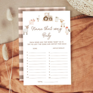 Boerderijdieren Barnyard dat Song Baby shower spel