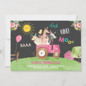 Boerderijdieren Barnyard Tractor Roze Boerderij Pa Kaart (Voorkant)