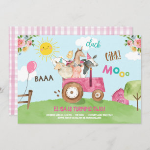 Boerderijdieren Barnyard Tractor Roze Boerderij Pa Kaart