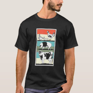 Boerderijdieren Eenden Kip Varken En Koe T-shirt