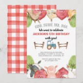 Boerderijdieren Jongen Verjaardag Uitnodigingen (Voorkant / Achterkant)