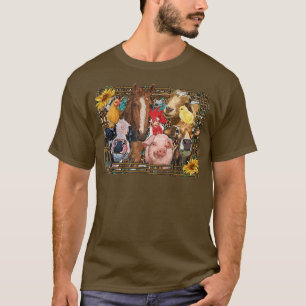 Boerderijdieren Koe Varken Kip Paard Schuur T-shirt