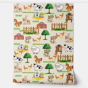 Boerderijdieren Kwekerij Wallpaper Behang