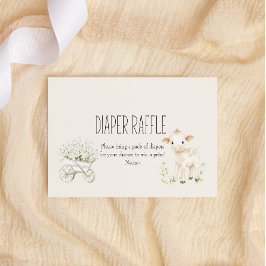 Boerderijdieren Meadow Baby shower Luier Raffle Notitiekaartje