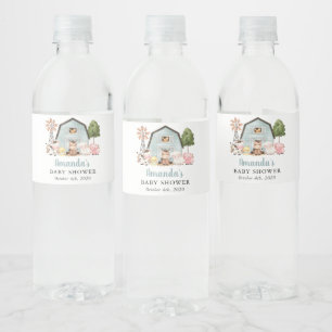 Boerderijdieren, Mooie Dieren, Blauwe Schuur, Baby Waterfles Etiket