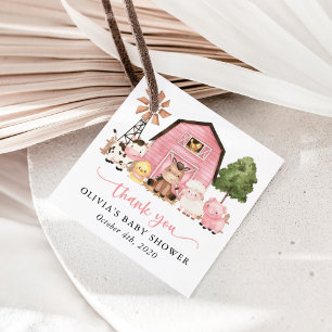 Boerderijdieren, Mooie Dieren, Roze Schuur, Baby S Bedankjes Labels