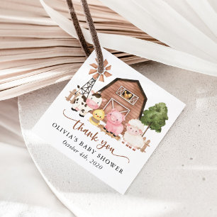Boerderijdieren, Mooie Dieren, Schuur, Baby Shower Bedankjes Labels