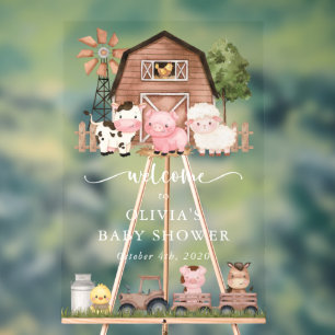Boerderijdieren, Mooie Dieren, Welkom bij Baby Sho Acryl Bord