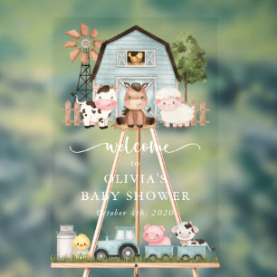 Boerderijdieren, Mooie Dieren, Welkom bij Baby Sho Acryl Bord