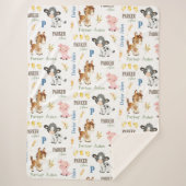 Boerderijdieren Naam Herhaal deken | 60x80 Sherpa (Voorkant)