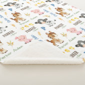 Boerderijdieren Naam Herhaal deken | 60x80 Sherpa (3/4)