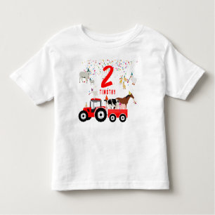 Boerderijdieren & Rode Vrachtwagen Verjaardagsfees Kinder Shirts