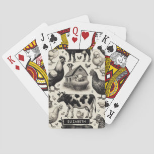 boerderijdieren schilderen pokerkaarten