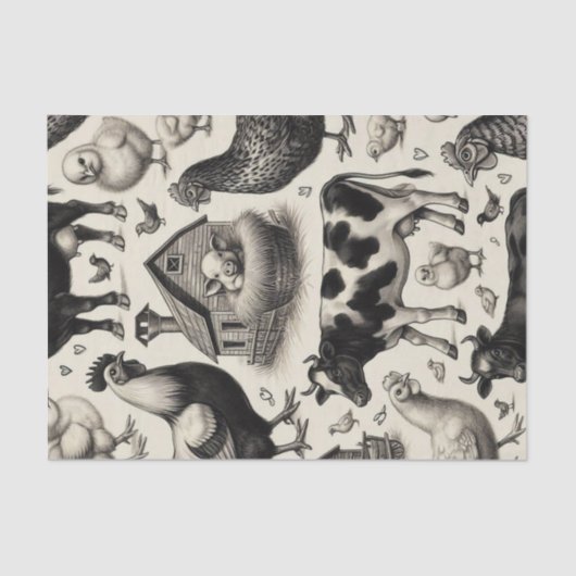  boerderijdieren schilderen tissuepapier (Voorkant)