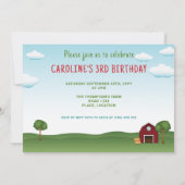 Boerderijdieren Verjaardagsballonnen en Petten Bar Kaart (Achterkant)