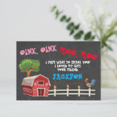 Boerderijdieren Verjaardagsfeestje Dank u nota Kaart (Staand voorkant)