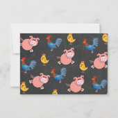 Boerderijdieren Verjaardagsfeestje Dank u nota Kaart (Achterkant)