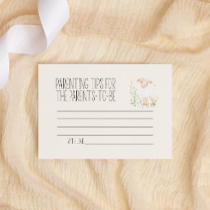 Boerderijdieren Weide Baby Shower Ouderschapstips Notitiekaartje