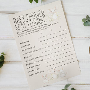 Boerderijdieren Weide Baby Shower Scattegories Spe Flyer