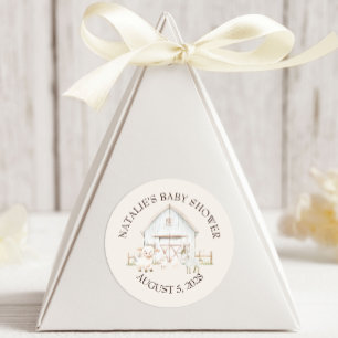 Boerderijdieren Weide Vrienden Baby Shower Ronde Sticker