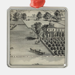 Boerderijen, Capay Valley, Madison Metalen Ornament