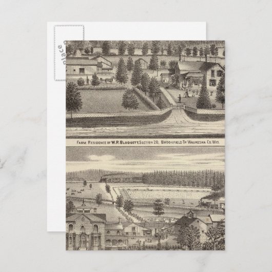 Boerderijen en ingezetenschap van WR Blodgett & GC Briefkaart (Voorkant / Achterkant)