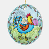 Boerderijen haan keramisch ornament (Links)