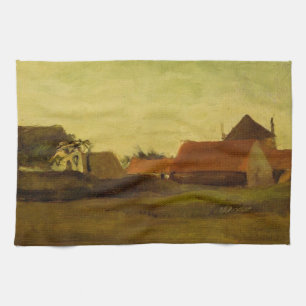 Boerderijen in Loosduinen bij Den Haag... Theedoek