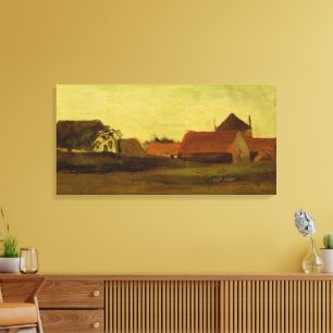 Boerderijen in Loosduinen Den Haag door Vincent va Canvas Afdruk