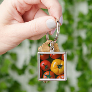 Boerderijen Kleine roodtomaten en geeltomaten Sleutelhanger