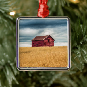 Boerderijen   Oude Rode Barn Metalen Ornament