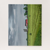 Boerderijen | Rode Barn en Silo in de lente van Ji Legpuzzel (Verticaal)