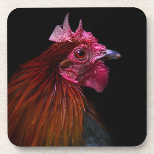 Boerderijen Rooster Head Shot Bier Onderzetter