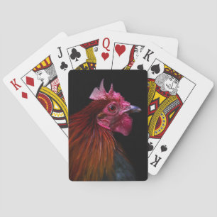 Boerderijen Rooster Head Shot Pokerkaarten