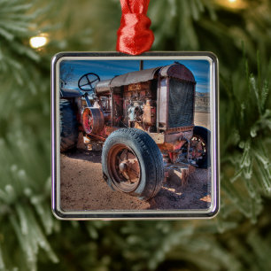 Boerderijen Rusty Antiek tractor Metal Ornament