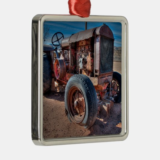 Boerderijen | Rusty Antiek tractor Metal Ornament (Rechts)