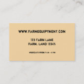 Boerderijen trekkeruitrusting Visitekaartje (Achterkant)