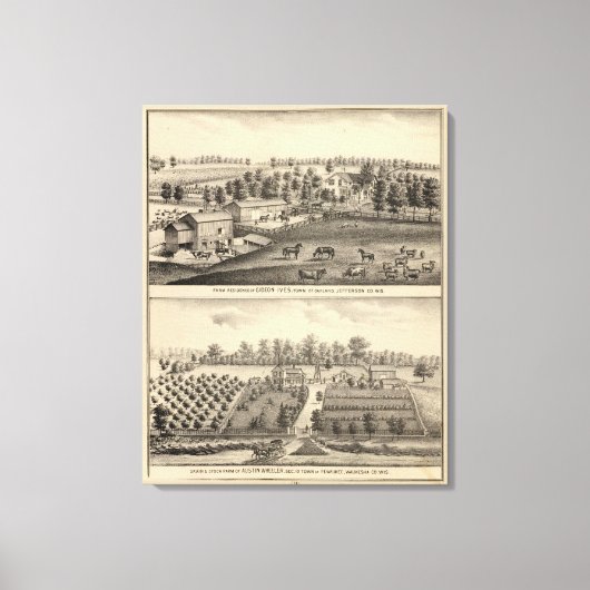 Boerderijen van G Ives, Oakland, A Wheeler, Pewauk Canvas Afdruk (Voorkant)